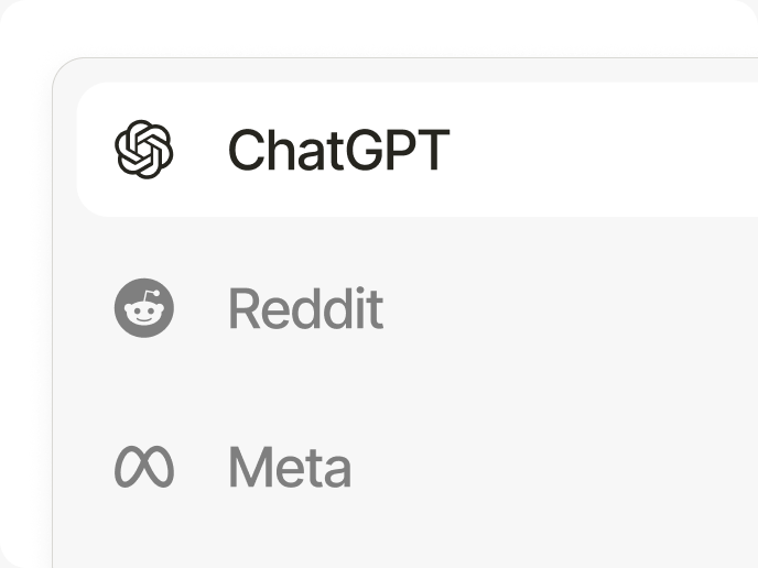 ChatGPT, Reddit, and Meta reporting unified in one view